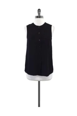 Theory - Dark Brown Silk Sleeveless Blouse Sz S
