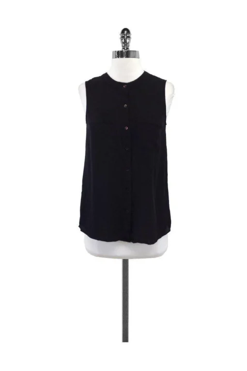 Theory - Dark Brown Silk Sleeveless Blouse Sz S