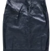 Theory - Dark Navy Textured Lamb Leather Skirt Sz 00