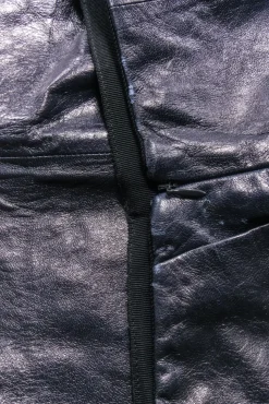 Theory - Dark Navy Textured Lamb Leather Skirt Sz 00