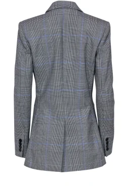 Theory - Gray Glen Plaid Double Breasted Blazer Sz 6