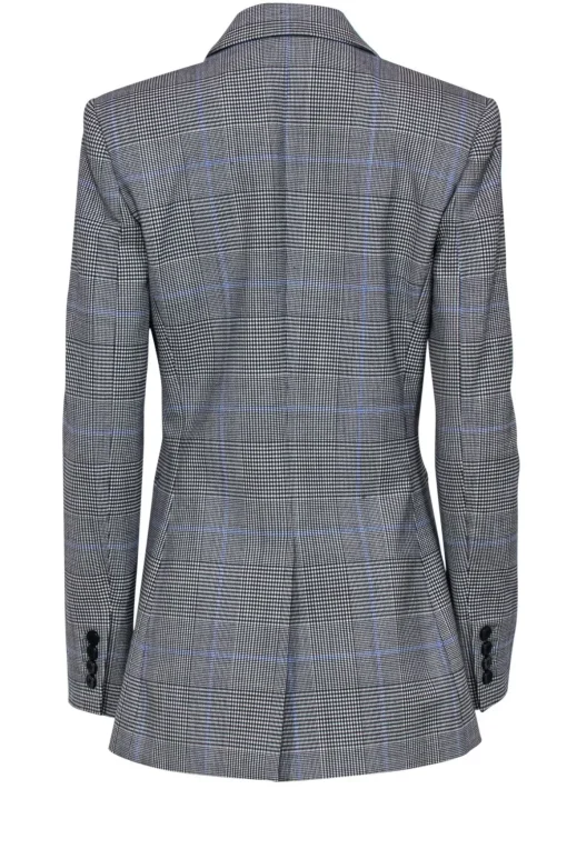 Theory - Gray Glen Plaid Double Breasted Blazer Sz 6