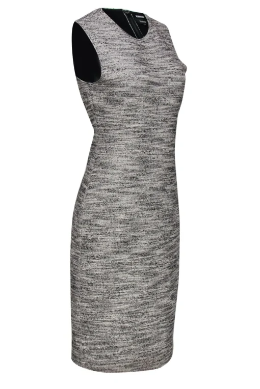 Theory - Gray Speckled Tweed Sheath Dress Sz 6