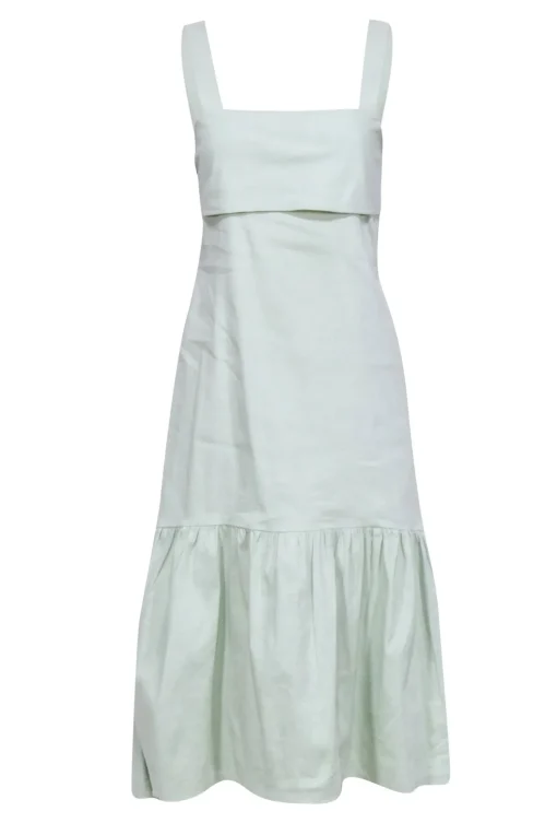 Theory - Light Green Linen Blend Sleeveless Dress Sz P