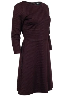 Theory - Maroon & Black Print Three Quarter Sleeve Dress Sz 8