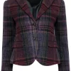 Theory - Maroon & Multi Color Plaid Blazer Sz 4