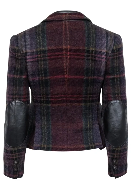 Theory - Maroon & Multi Color Plaid Blazer Sz 4