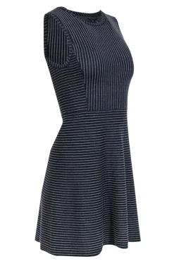 Theory - Navy & Gray Striped A-Line Wool Dress Sz P