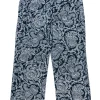 Theory - Navy Blue Paisley Print Trousers Sz P