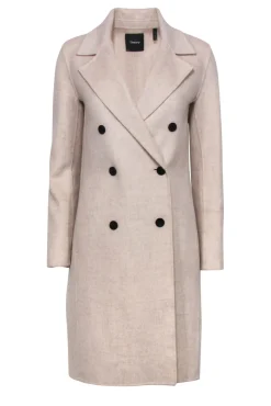 Theory - Oatmeal Wool & Cashmere Double Breasted Coat Sz P