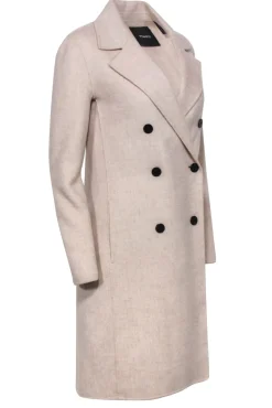 Theory - Oatmeal Wool & Cashmere Double Breasted Coat Sz P