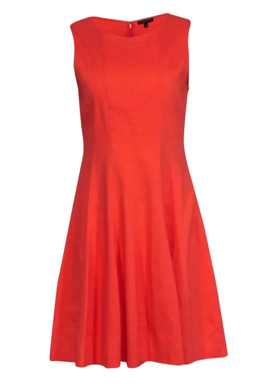 Theory - Orange Sleeveless A-Line Dress Sz 8