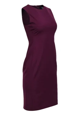Theory - Plum Sleeveless Wool Blend Sheath Dress Sz 0