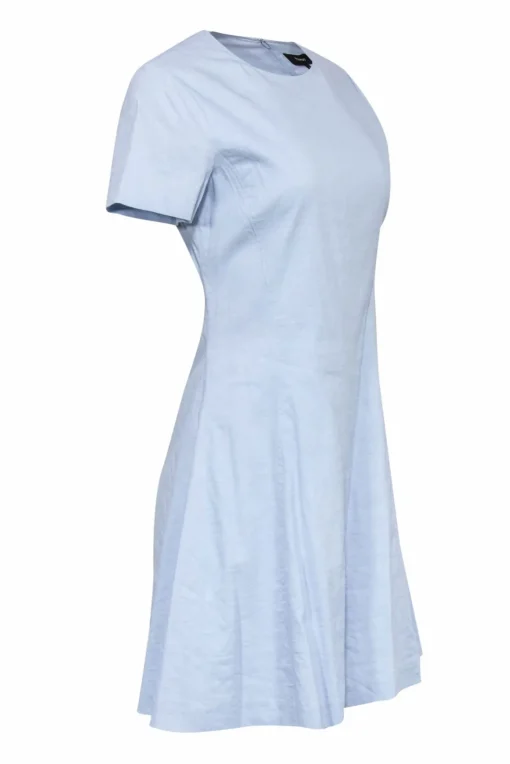 Theory - Powder Blue Fit & Flare Linen Drress Sz 4