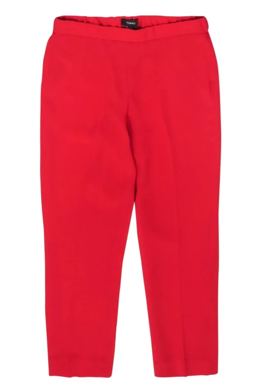Theory - Red Creased Pull-On Slacks Sz 4