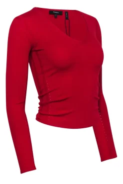 Theory - Red Wool Blend V-neck Sweater Sz XS
