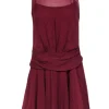 Theory - Rust Red & Black Dot Print Sleeveless Dress Sz P