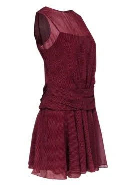 Theory - Rust Red & Black Dot Print Sleeveless Dress Sz P