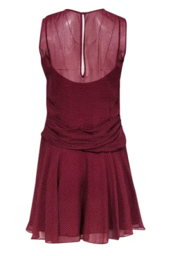 Theory - Rust Red & Black Dot Print Sleeveless Dress Sz P