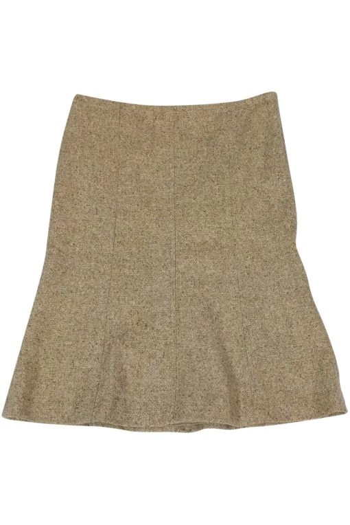 Theory - Tan Tweed Wool Blend Skirt Sz 4