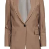 Theory - Tan Wool Blend Long Buttoned Blazer Sz 2