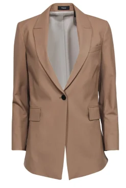 Theory - Tan Wool Blend Long Buttoned Blazer Sz 2