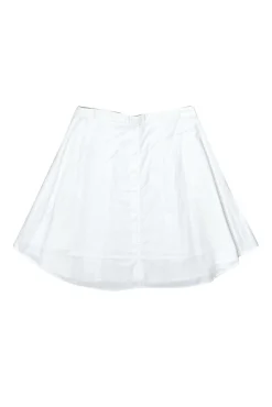 Theory - White Cotton Pleated Skirt Sz 00