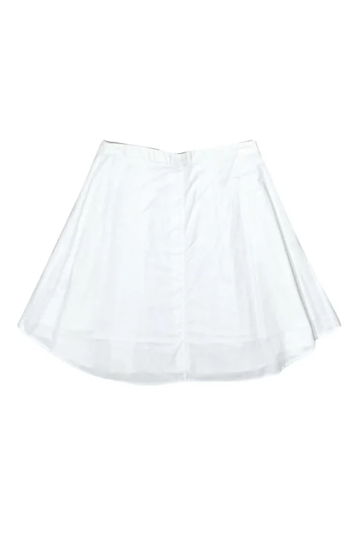 Theory - White Cotton Pleated Skirt Sz 00