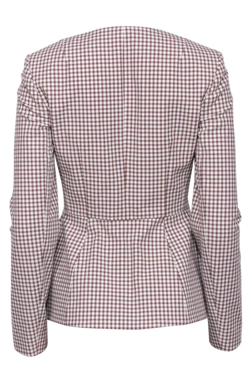 Theory - White, Tan, & Orange Plaid Zipper Front Blazer Sz 4