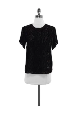 Theyskens' Theory - Black & Brown Short Sleeve Top Sz P
