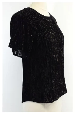 Theyskens' Theory - Black & Brown Short Sleeve Top Sz P