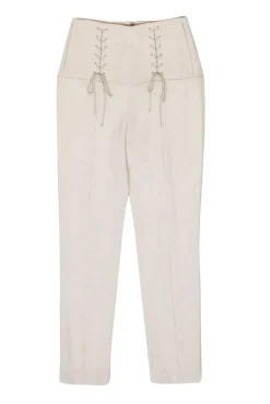 Tibi - Beige Skinny Pants w/Lace Up Pants Sz 2
