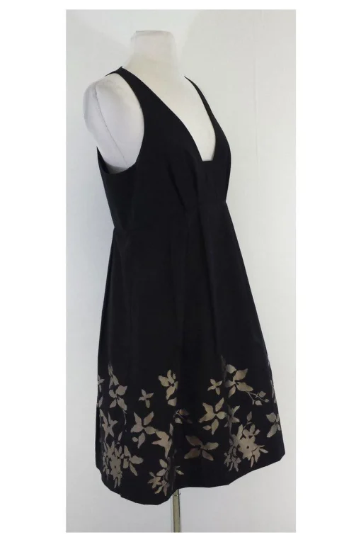 Tibi - Black & Taupe Floral Print Dress Sz 8