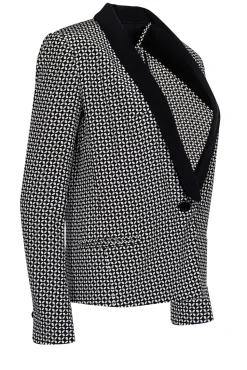Tibi - Black & White Geometric Print Short Blazer Sz S