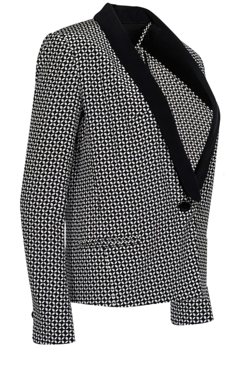 Tibi - Black & White Geometric Print Short Blazer Sz S
