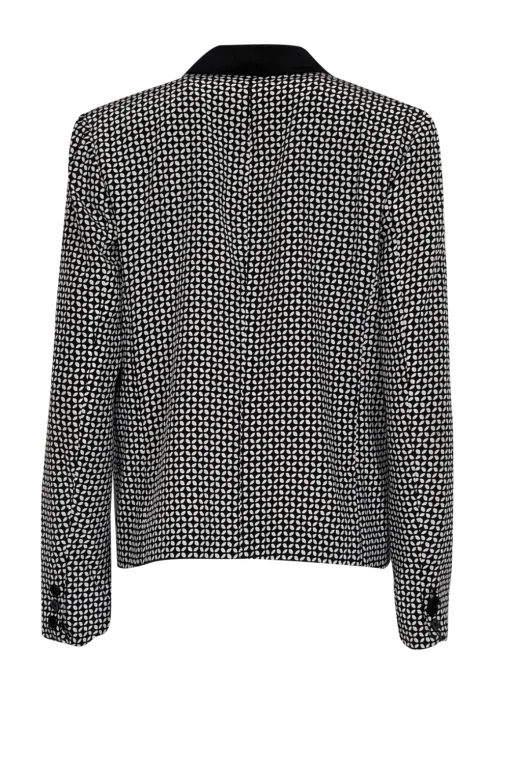Tibi - Black & White Geometric Print Short Blazer Sz S