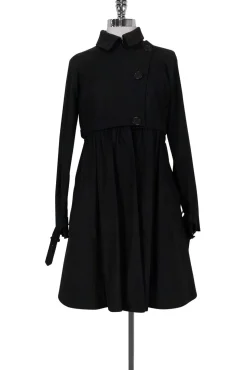 Tibi - Black Cotton Trench Coat Sz 4