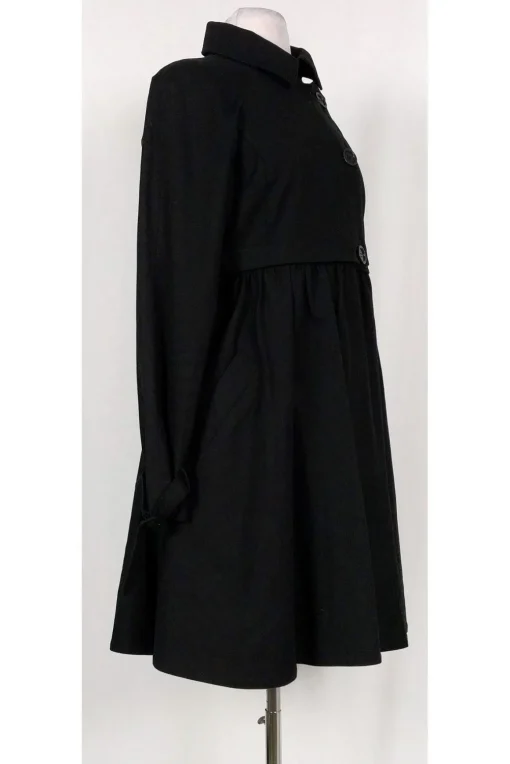 Tibi - Black Cotton Trench Coat Sz 4