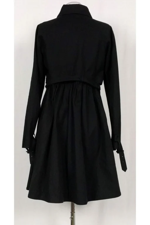Tibi - Black Cotton Trench Coat Sz 4