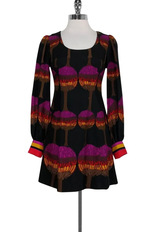 Tibi - Black Dress w/ Tree Print Sz 0