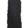 Tibi - Black Ruched Jersey Midi Skirt Sz 2