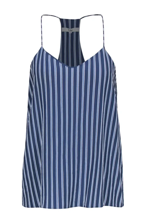 Tibi - Blue & White Striped Racerback Tank Sz 6