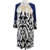 Tibi - Blue, Black, Tan & White Swirl Print Dress Sz S
