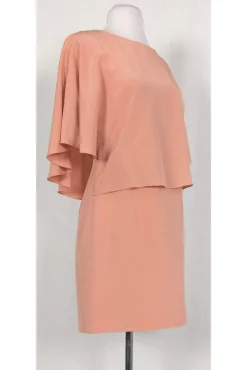 Tibi - Blush Open-Back Cape Overlay Dress Sz 0