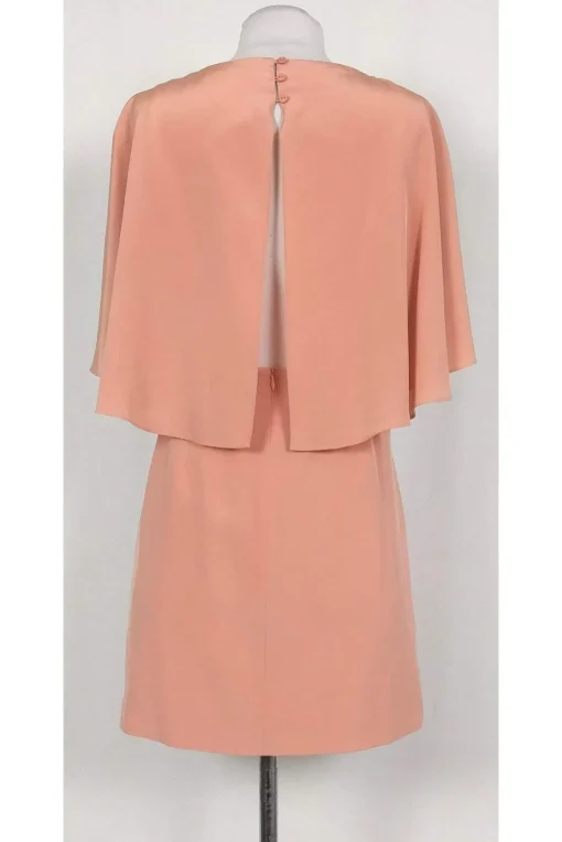 Tibi - Blush Open-Back Cape Overlay Dress Sz 0