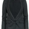 Tibi - Charcoal Snapped Wool Blend Blazer Sz 2
