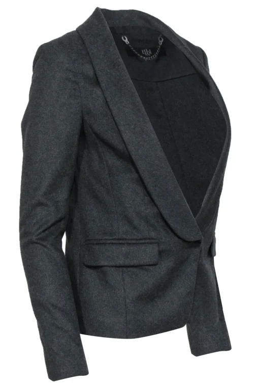 Tibi - Charcoal Snapped Wool Blend Blazer Sz 2