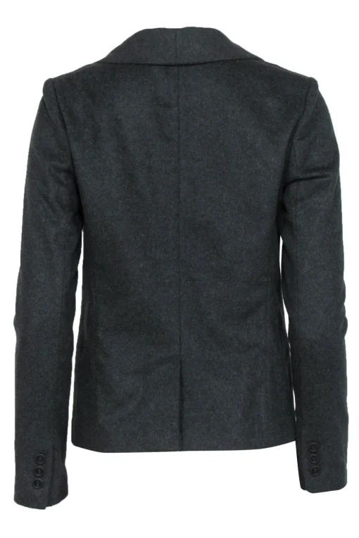 Tibi - Charcoal Snapped Wool Blend Blazer Sz 2