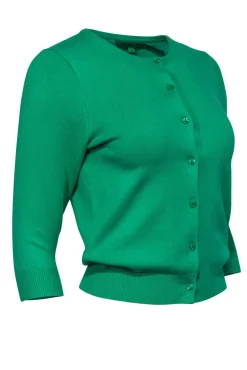 Tibi - Green Cardigan w/ Elbow Length Sleeves Sz S