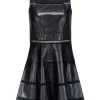 Tibi - Leather Cocktail Dress w/ Cutout Details Sz 4